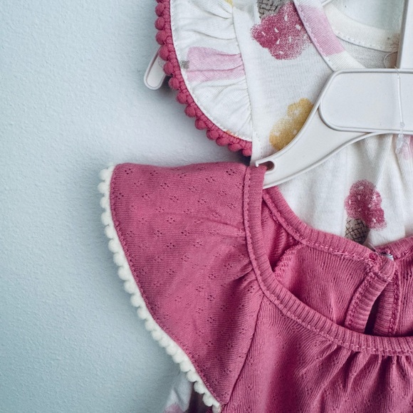 Chick Pea 2 Piece Set Rompers Summer Pink/Ice Cream Cones Size 3-6 Months NWT - Picture 14 of 15